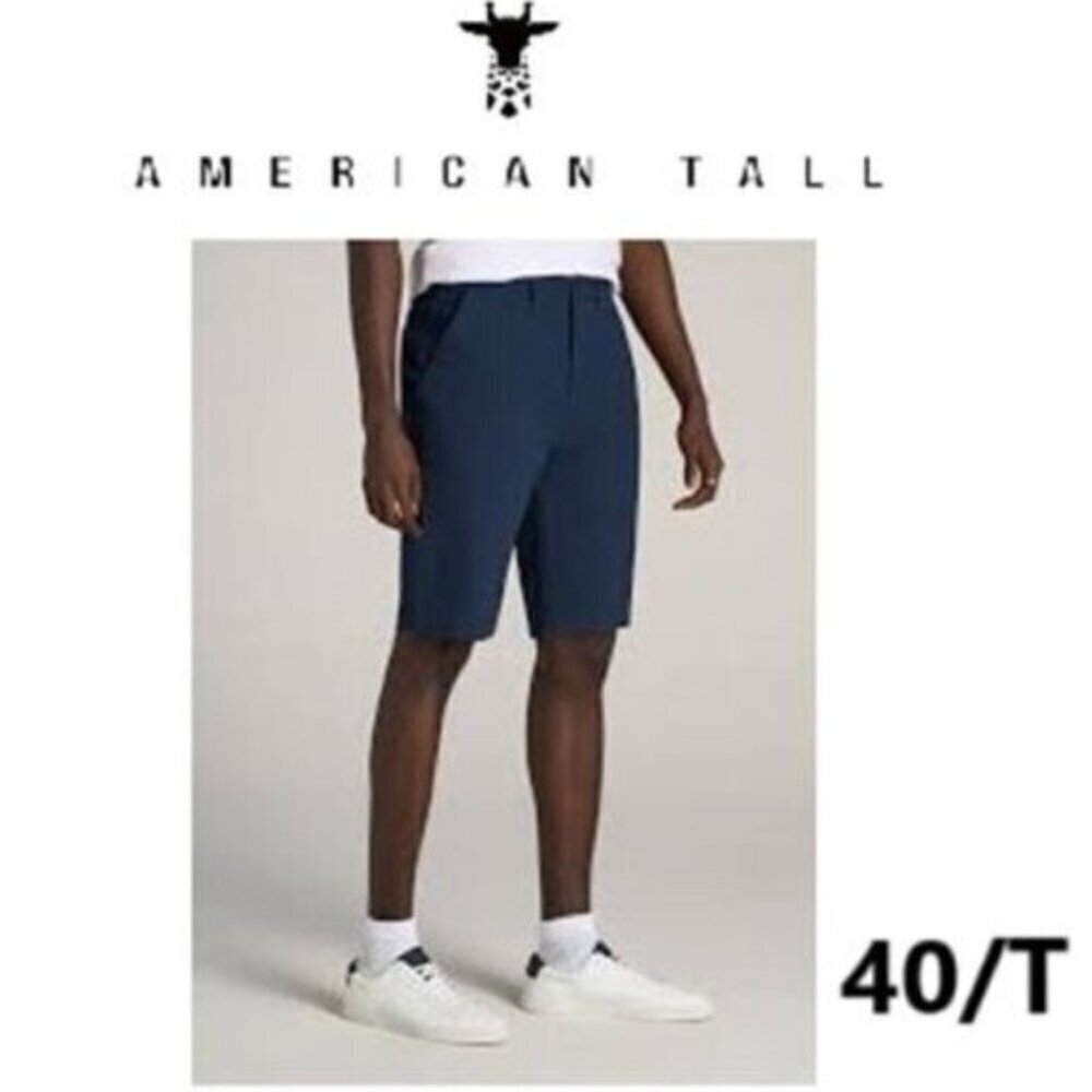 American Tall,  Men's Chino Shorts for Tall Men - Marine Navy. Size:40/T. (1648)
